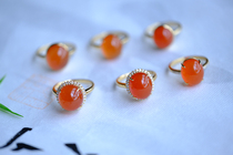 Red Color 18k Gold Heavy Gold Heavy Drilling Classic Style Jewelry Grade Ice Red Ring Atmosphere Elegant New Year Red