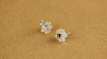 {Kan Zhi Tinglan} sterling silver white crystal flower ring earrings foreign big name single super beautiful
