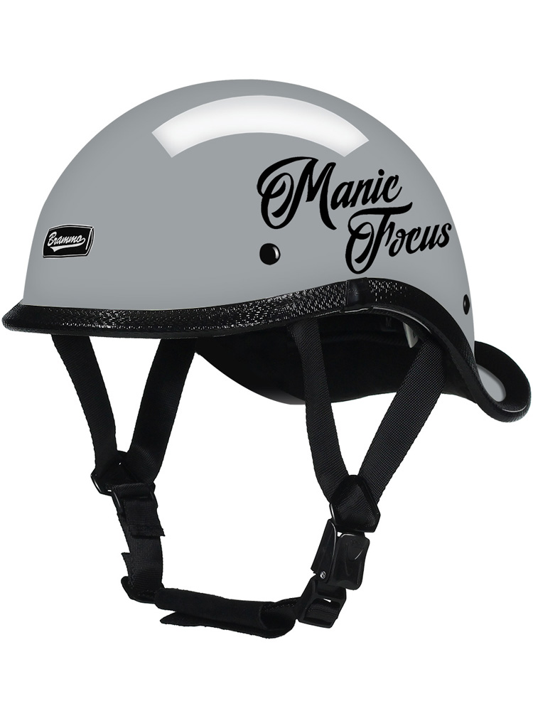 Japanese-style lightweight upturned tail retro electric motorcycle helmet semi-cement gray tide helmet scoop personality motorcycle helmet summer