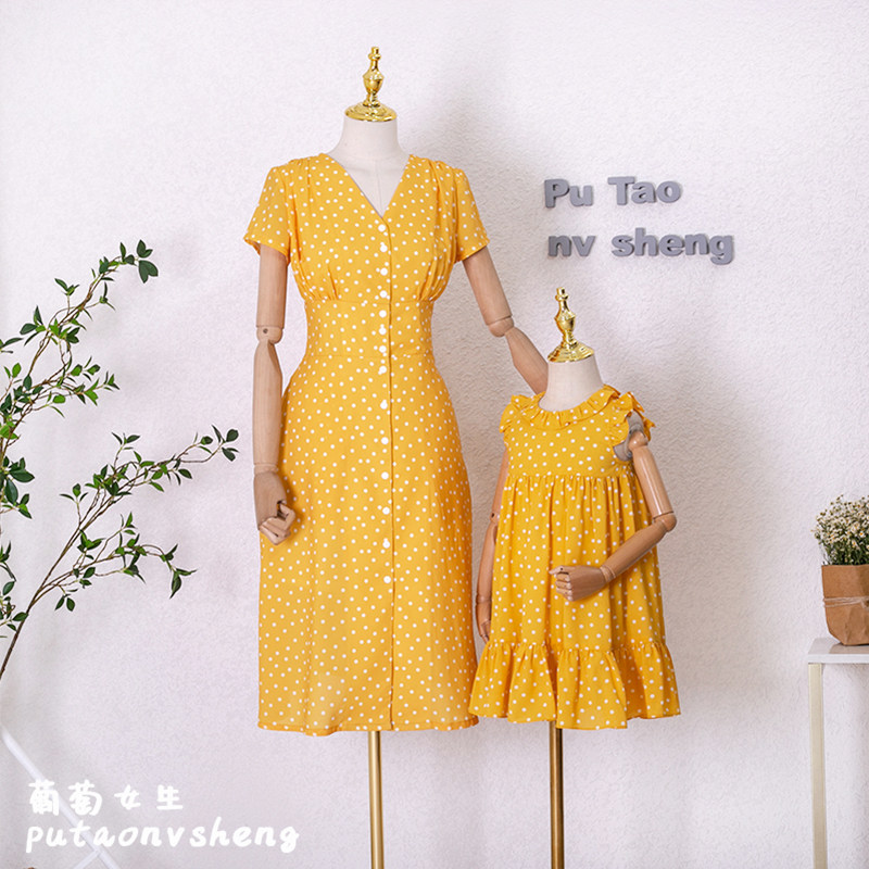 Grapes girls pro-sub-dress Podot Lean Snowspun Ocean Dress Summer Dress New Dot Girl Dress Big Size Female Dress