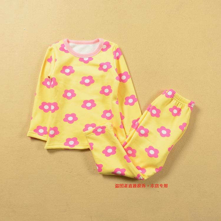 Baby 2 quần áo mùa thu 4 bé trai và bé gái 6 bé baby 8 bộ đồ lót nhiệt 10 cotton cộng với nhung 12 dày mùa đông quần lót bé trai