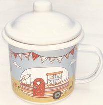 Enamel enamel cup old imitation ancient tea cylinder with coffee cup cylinder Nordic pure white cute young childrens cup boutique