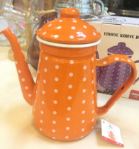  Enamel color enamel pot Coffee milk tea pot Flat-bottomed small capacity induction cooker Pastoral Nordic style foreign trade nostalgic decoction