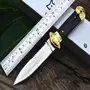 Ngoài trời dao thẳng tự vệ lĩnh vực cắt dao cắm trại dao trái cây Damascus bướm quân đội Thụy Sĩ dao dao xếp bỏ túi 