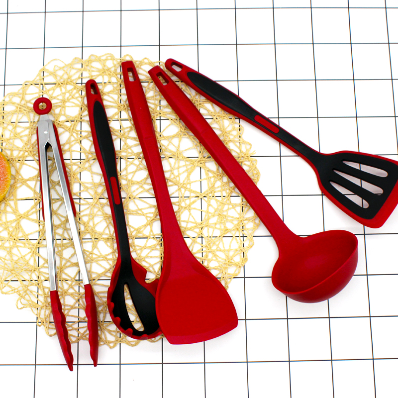 Lock lock lock high temperature soft silicone shovel Non-stick pot colander leak shovel Plastic spoon Nylon household suit shovel