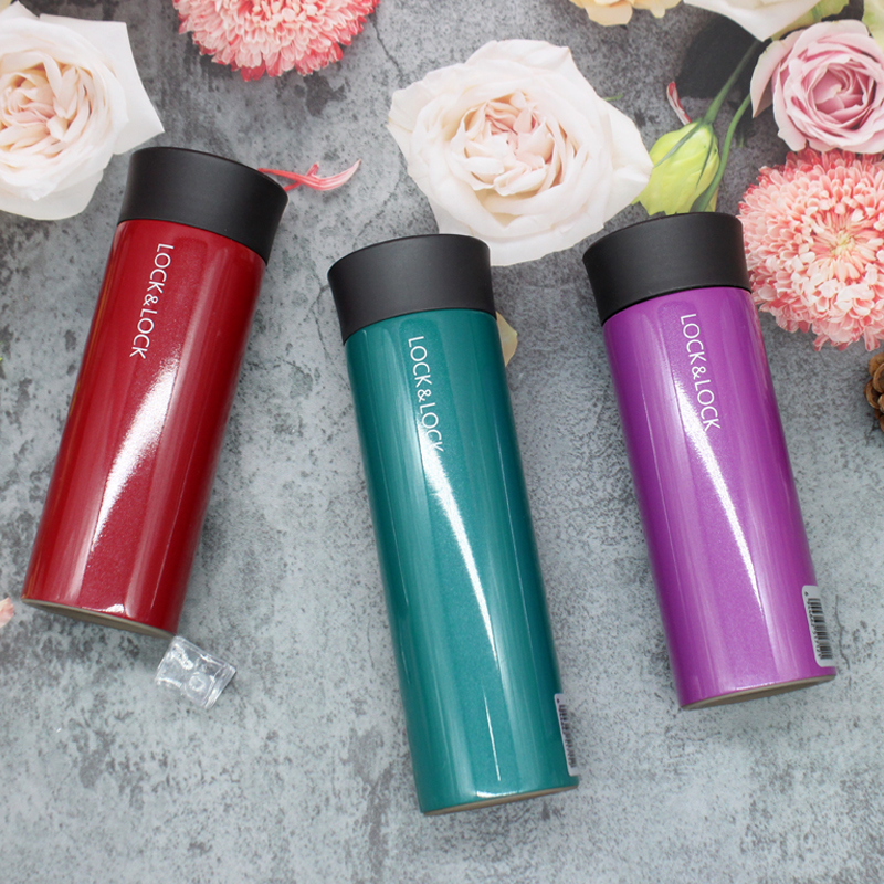 Music Buckle Lotte buckle insulated cup vacuum male and female students straight body cup 304 stainless steel portable insulated bottle LHC4019