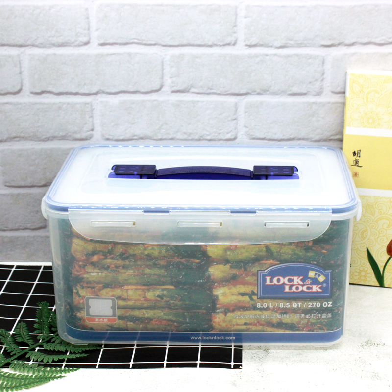 Music buckle Lok buckle containing box handle-shaped transparent rectangular large containing box plastic sealing refreshing box HPL884