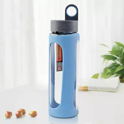 Music buckle water Cup Korean Portable leak-proof accompanying cup men and women travel anti-hot color round heat-resistant glass