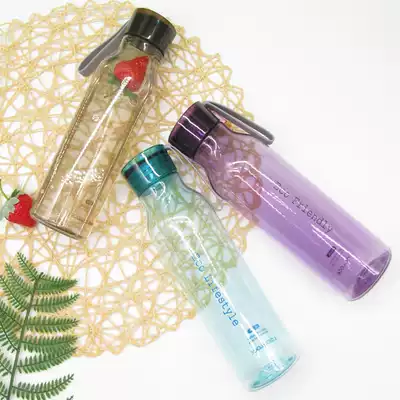 Music buckle water cup plastic sealed leak-proof portable Korean Sports Net Red accompanying Cup outdoor student water Cup