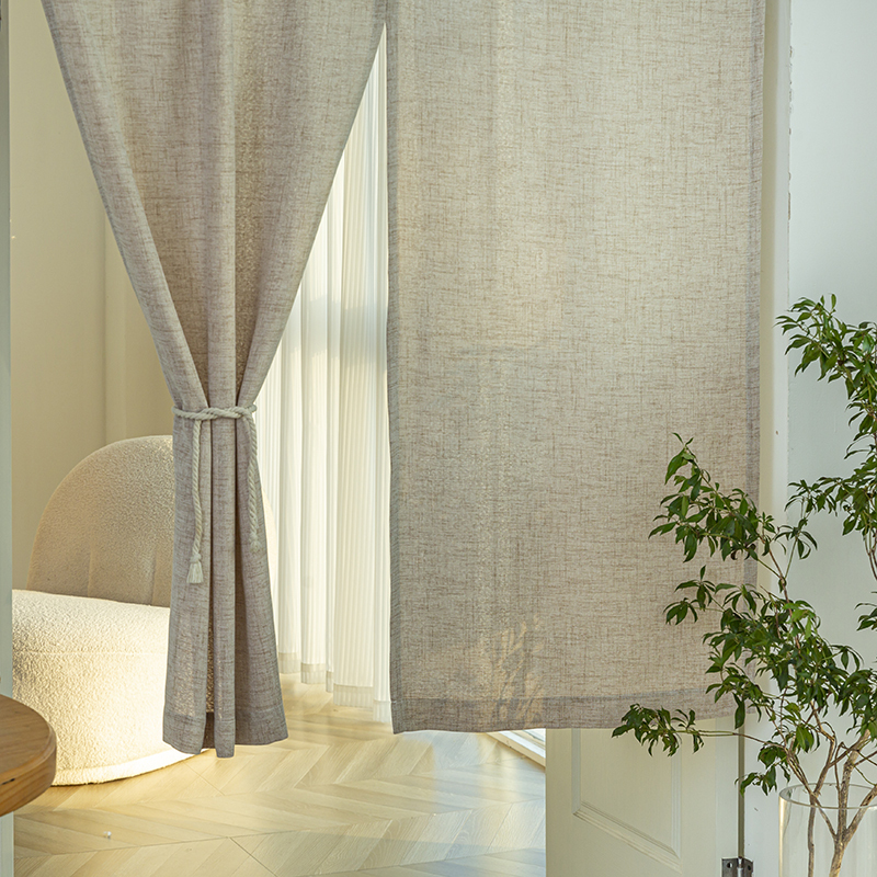 Zsh Entryway Curtain Bedroom Foyer Curtain Japanese-Style Kitchen Door Curtain Partition Curtain Half Curtain Imitation Linen Cotton Linen