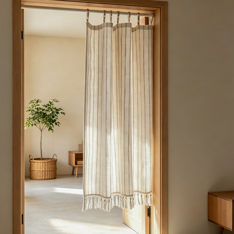 Zhi Sheng Hua High-End Door Curtain, Mid-Century Style Partition Curtain, Light-Transmitting but Not See-Through, Japanese-Style Half Curtain, Blocking Curtain, Entrance Curtain Zhi Sheng Hua High-End Door Curtain, Mid-Century Style Partition Curtain, Light-Transmitting but Not See-Through, Japanese-Style Half Curtain, Blocking Curtain, Entrance Curtain
