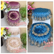  High-end European-style toilet three-piece set fabric lace toilet cover thickened universal cushion toilet pad zipper style