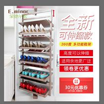 Retractable cloakroom wardrobe shoe rack cloakroom 360 rotating shoe rack wardrobe hardware accessories