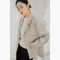 mytopbuyer 2021 early autumn new boyfriend wind suit female Rice Gray profile loose design jacket
