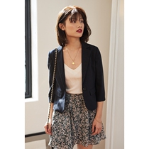 mytopbuyer navy blue eight-point sleeve early autumn suit jacket women 2021 New one button casual suit