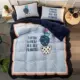 Phim hoạt hình hai mặt nhung san hô bốn mảnh dày ấm mùa đông tấm flannel chăn quilt bộ đồ giường nhung