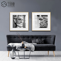 Figure avant-garde black and white harbor style modern luxury living room Xuanguan bedroom background wall decoration painting-like board room crystal porcelain painting
