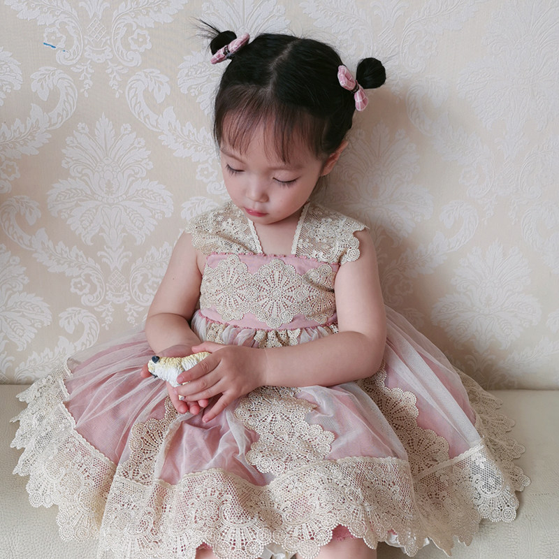 Girls' skirt 2022 summer Spanish Lolita fluffy princess children's little girl baby court wind dress