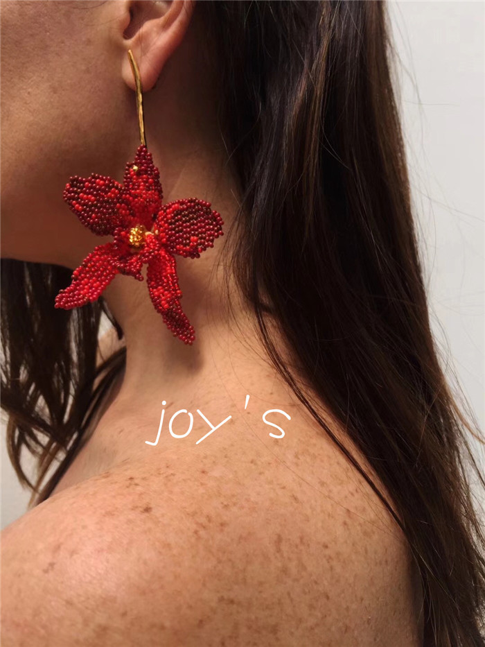 Colombia imported hand-made bead embroidery embroidery bronze gold earrings necklace ring orphan products (can be sold alone)