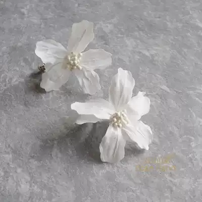 Hot sale CCAN original moron simple white hand flower earring Bride wedding photo studio photo accessories