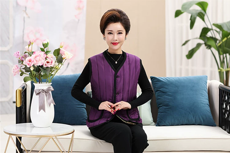 Mùa thu đông cộng với áo nhung đệm vest ấm cotton cotton trung niên nam vest vest trung niên vest