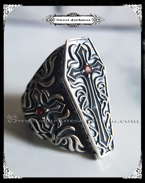 In Stock/Imported from Thailand, Pure Silver Cathedral Carved Cross Openable Coffin Gothic Ring In Stock/Imported from Thailand, Pure Silver Cathedral Carved Cross Openable Coffin Gothic Ring