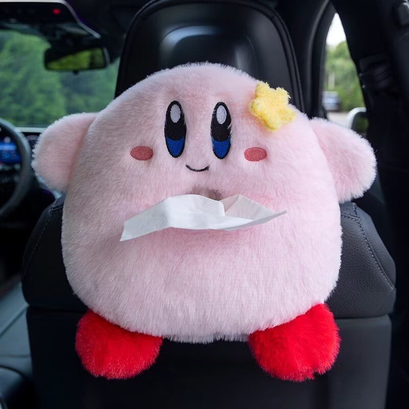 Kirby Car Tissue Box Cute Plush Doll Tissue Holder Girly Tissue Storage Box