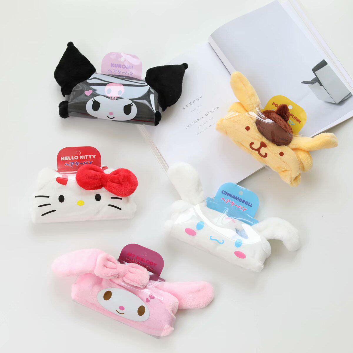 Cute cartoon hair with plush girl's heart Yugui dog Melotti Makeup Remover Makeup Wash Face Mask Cute hair with female