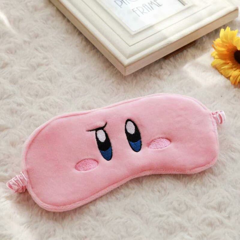 Japanese star kabi pink cute cartoon embroidery super soft plush eye mask travel sleep eye mask Korean version