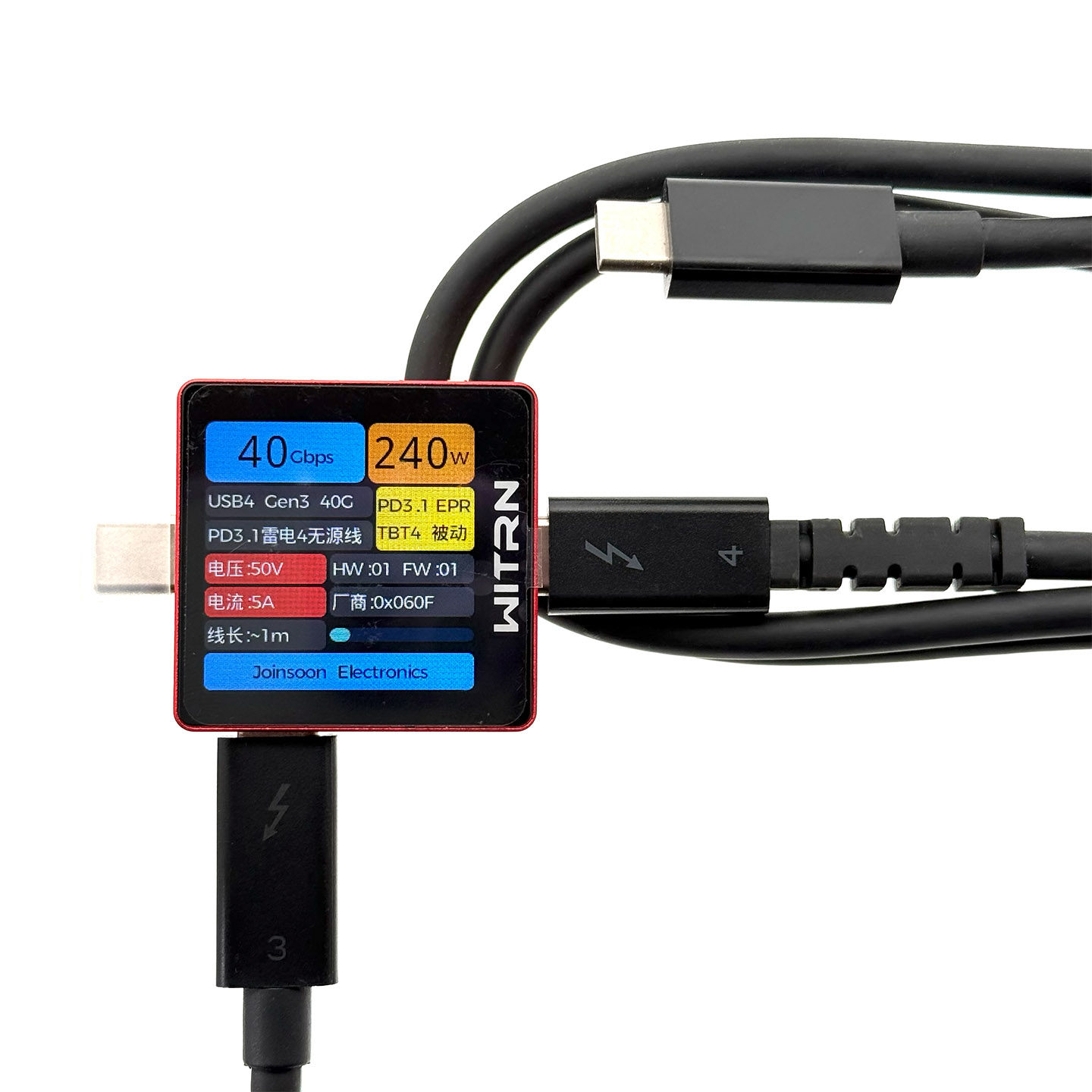 全新原装 ThinkPad Thunderbolt 4 Smart Dock Gen2 7500 Cable 雷电4数据线 PD3.1 快充线 FRU 5C11S03636 40G 240W兼容Macbook Pro iphone 16 17 pro max