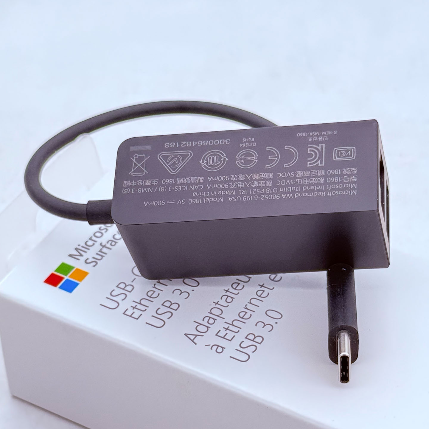 2025年9月新到货微软Microsoft Surface USB-C 转USB3.0端口 千M以太网适配器 USB-C TO USB 3.0 Ethernet Cable Adapters JWL-00006 1860
