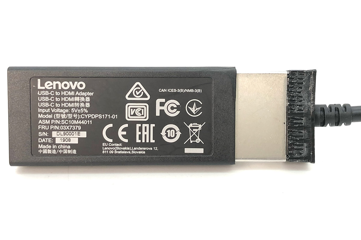 Lenovo 4X90M44010 USB-C 转 HDMI 适配器 type c to HDMI转换器03X7379  4X90M44010 CYPDPS171-01