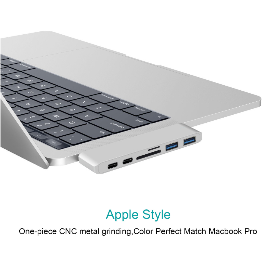 领英Macbook 6合一转换器 Type C 拓展坞 100瓦5安PD快充集线器5K高清视频扩展器反向充电Thunderbolt 3 雷电三USB3.1 Gen1 Docking Station