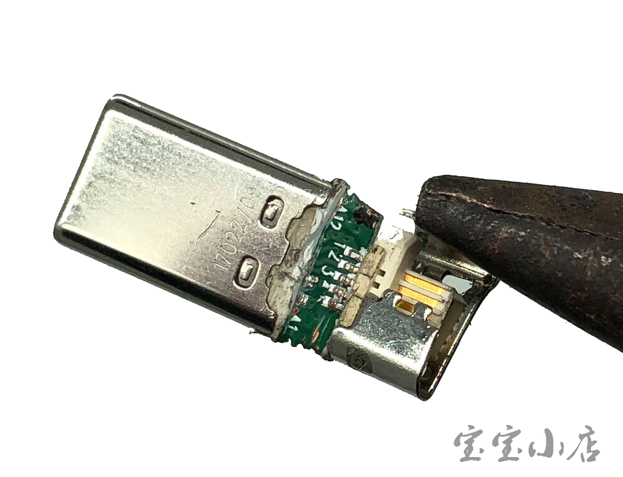 安可ANKER 安卓转TYPE C转接头拆解 Micro USB TO USB-C转换头 黑白现货