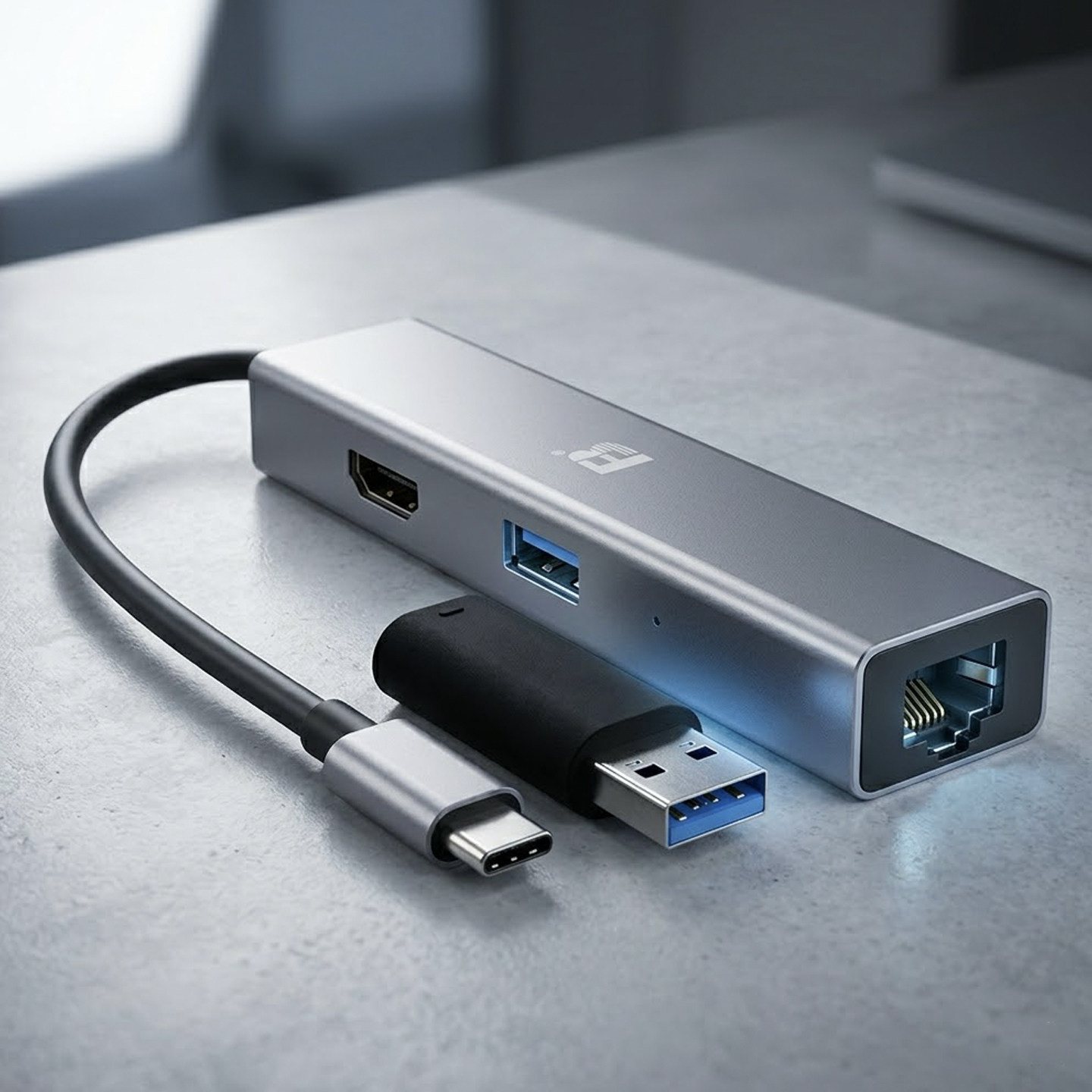 亚信AX88179A Type-C扩展坞千兆网口转换器 免驱适用苹果MacBook Pro/Air笔记本iPad华为手机平板连接电视4K投影USB3.0多功能分线器