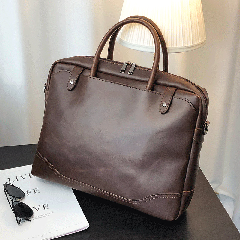 Men's Bags Fashion New Handbags Retro Crazy Horse PU Leather Men's Bags Briefcases Documents Shoulder Bags Diagonal Bags 2022