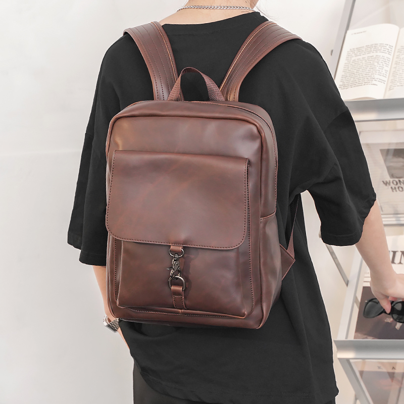 Street Trend Retro Men's Bag College Wind Double Shoulder Bag Han Version Tide Pack Students Double Shoulder Bag bag Bag Girls Bag bag