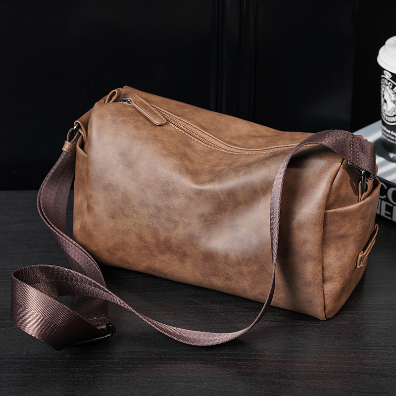 2026 New Korean Style Men's Bag Crossbody Bag Trendy Korean Style Men's Bag Casual Leather Bag Shoulder Bag Trendy Cylindrical Bag 2026 New Korean Style Men's Bag Crossbody Bag Trendy Korean Style Men's Bag Casual Leather Bag Shoulder Bag Trendy Cylindrical Bag