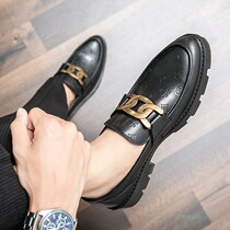 Spring Summer New Bullock thick bottom inner heightening 6cm mens shoes Han version trendy fashion set foot casual leather shoes man