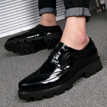 Spring Autumn Breathable Bright Leather Inner Heightening Mens Shoes 8cm Genuine Leather Men Leather Shoes Heightening Shoes 6cm High Help Business Casual Shoes