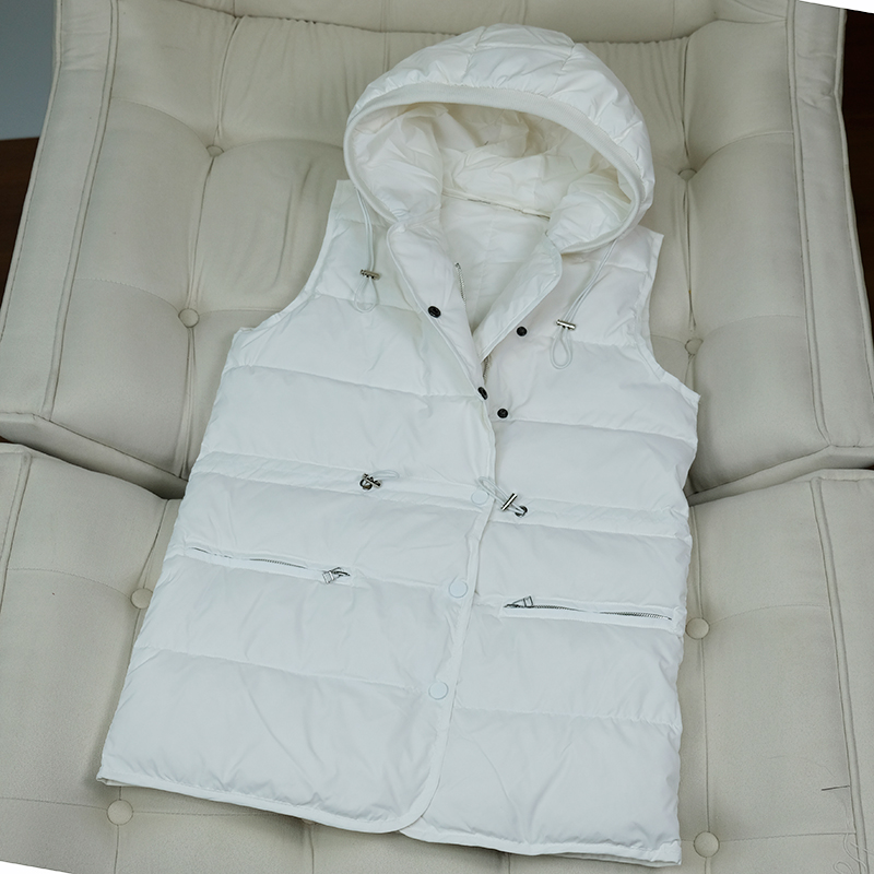 Even cap light and thin down Machia women Eurogoods Winter medium long version loose outside wearing white duck suede waistcoat with jacket woman