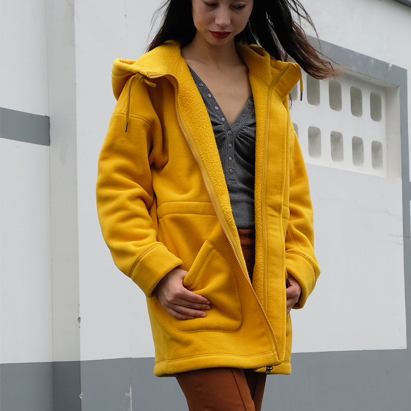 Autumn-winter rocking grain suede with cap jacket light soft and warm suede with JIN mouth catching suede jacket in long fashion trendy windsuit