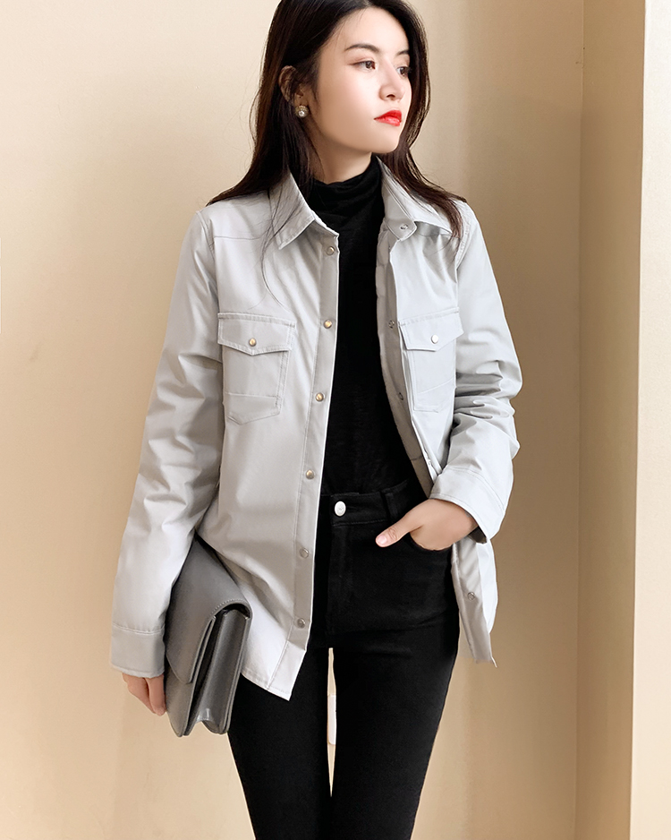 Light Thin 90 White Duck Suede Down Clothing New Japan Single Dongli Company Fabric Warm Jacket Inner Hitch Long Sleeve Shirt