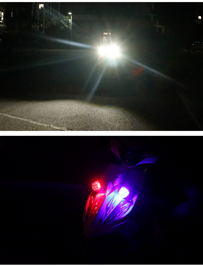 Đèn pin chói siêu sáng xe máy led đèn pha sửa đổi xe đạp điện bên ngoài đèn chống nước 48v - Đèn xe máy đèn phản quang xe máy