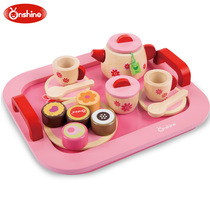 Children's house simulation afternoon tea set cake teapot snacks baby tableware kitchen utensils wooden educational toys