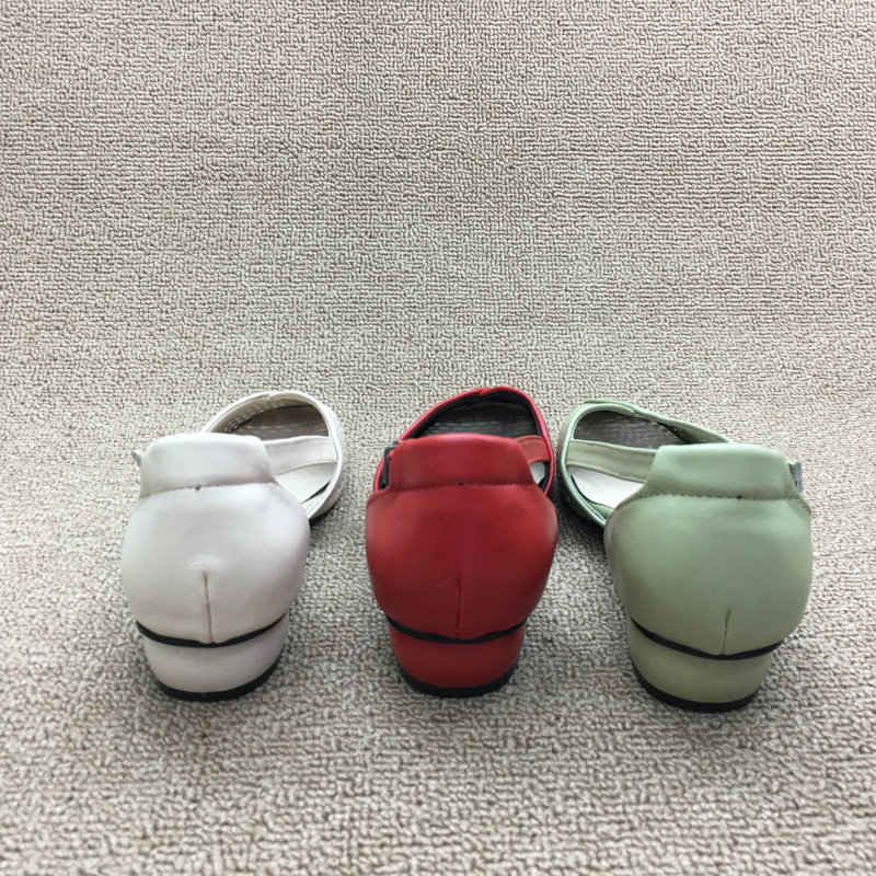 Летние универсальные босоножки с низким вырезом, 2023, из натуральной кожи, в корейском стиле, яркий броский стиль                   