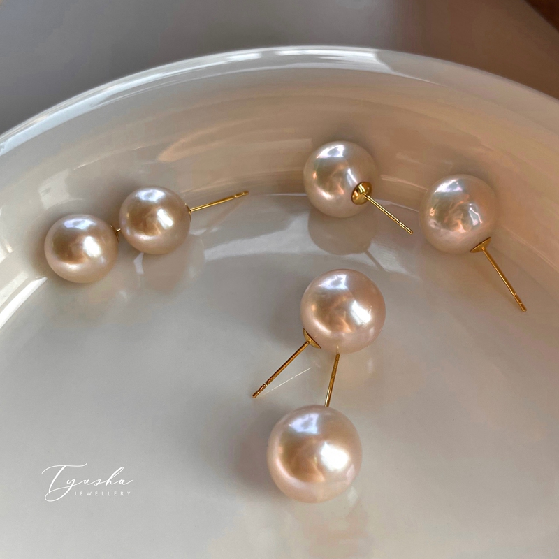 Tyusha Natural Large Bulb 12mm Perfectly Round Strong Light Edison Pearl Stud Earrings ins Vintage 14K Gold-Plated Earrings Tyusha Natural Large Bulb 12mm Perfectly Round Strong Light Edison Pearl Stud Earrings ins Vintage 14K Gold-Plated Earrings