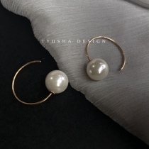TYUSHA design imported 14K gold gold gold imported Shi family Pearl round earrings do not fade hypoallergenic