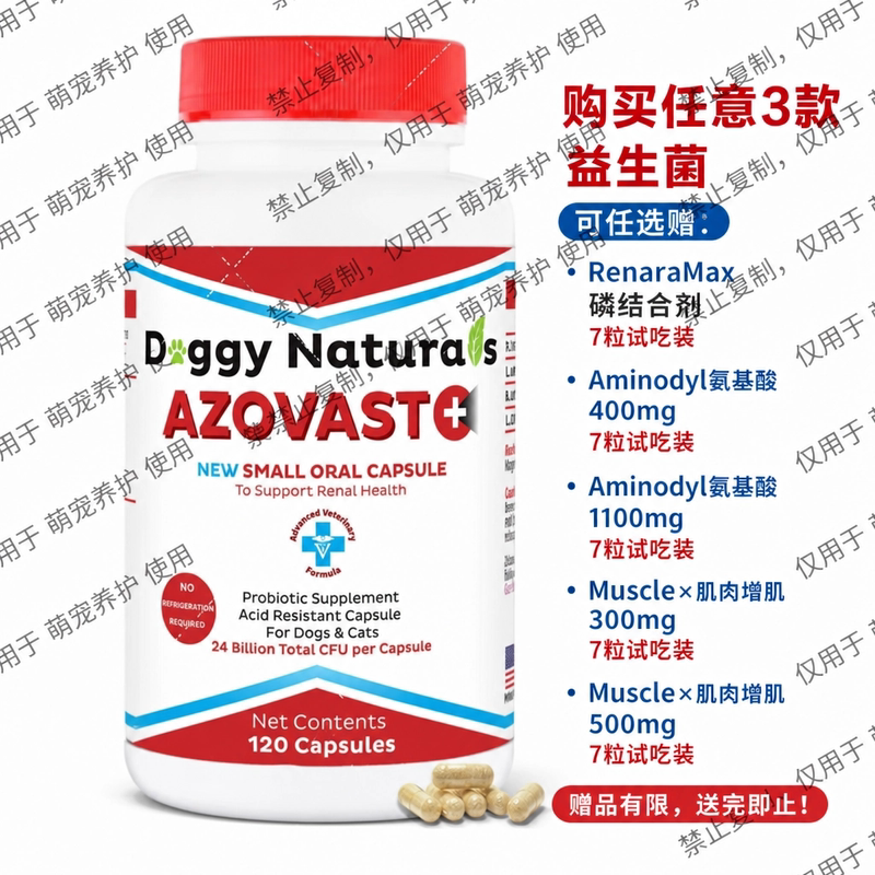 Azovast Plus Probiotics Kidney Health Probiotics for Dogs and Cats Manage Renal Toxins 120 Capsules Azovast Plus Probiotics Kidney Health Probiotics for Dogs and Cats Manage Renal Toxins 120 Capsules