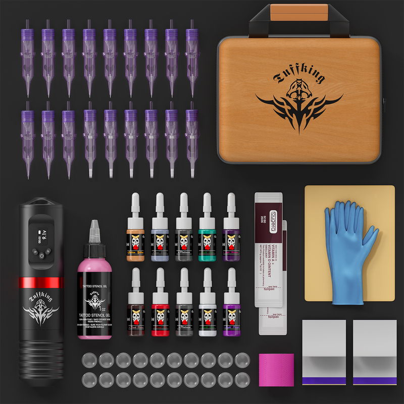 Tuffking Tattoo Machine Set Wireless Tattoo Pen High-Definition Screen Display 1800 Mah Long-Lasting Tattoo Tool